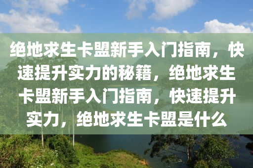 绝地求生卡盟新手入门指南，快速提升实力的秘籍，绝地求生卡盟新手入门指南，快速提升实力，绝地求生卡盟是什么