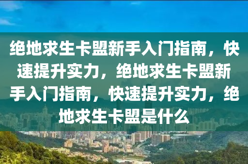 绝地求生卡盟新手入门指南，快速提升实力，绝地求生卡盟新手入门指南，快速提升实力，绝地求生卡盟是什么