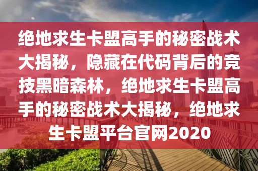 绝地求生卡盟高手的秘密战术大揭秘，隐藏在代码背后的竞技黑暗森林，绝地求生卡盟高手的秘密战术大揭秘，绝地求生卡盟平台官网2020