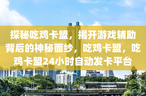 探秘吃鸡卡盟，揭开游戏辅助背后的神秘面纱，吃鸡卡盟，吃鸡卡盟24小时自动发卡平台