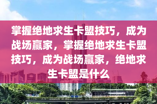 掌握绝地求生卡盟技巧，成为战场赢家，掌握绝地求生卡盟技巧，成为战场赢家，绝地求生卡盟是什么