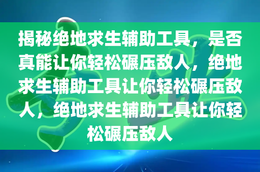 揭秘绝地求生辅助工具，是否真能让你轻松碾压敌人，绝地求生辅助工具让你轻松碾压敌人，绝地求生辅助工具让你轻松碾压敌人