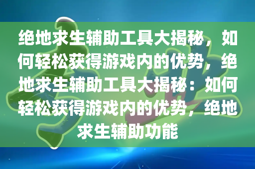 绝地求生辅助工具大揭秘，如何轻松获得游戏内的优势，绝地求生辅助工具大揭秘：如何轻松获得游戏内的优势，绝地求生辅助功能