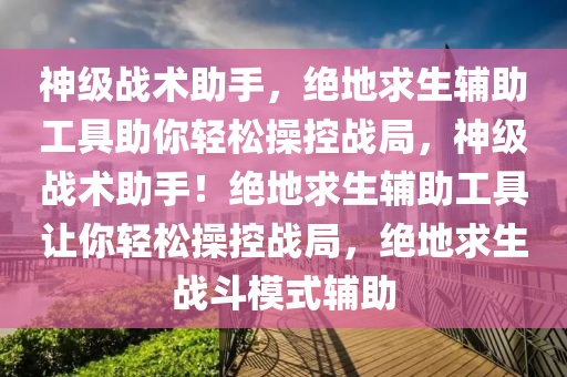 神级战术助手，绝地求生辅助工具助你轻松操控战局，神级战术助手！绝地求生辅助工具让你轻松操控战局，绝地求生战斗模式辅助