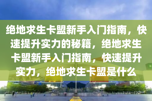 绝地求生卡盟新手入门指南，快速提升实力的秘籍，绝地求生卡盟新手入门指南，快速提升实力，绝地求生卡盟是什么