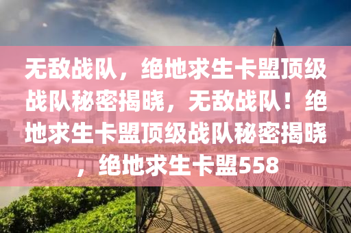 无敌战队，绝地求生卡盟顶级战队秘密揭晓，无敌战队！绝地求生卡盟顶级战队秘密揭晓，绝地求生卡盟558