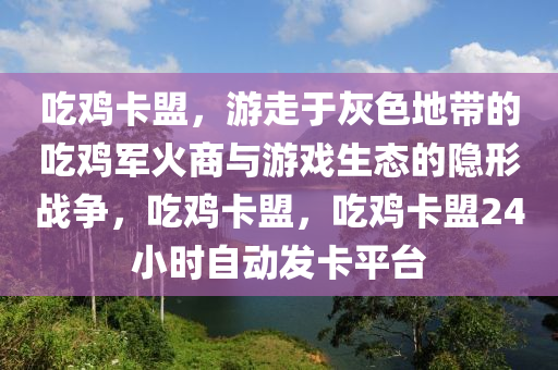 吃鸡卡盟，游走于灰色地带的吃鸡军火商与游戏生态的隐形战争，吃鸡卡盟，吃鸡卡盟24小时自动发卡平台