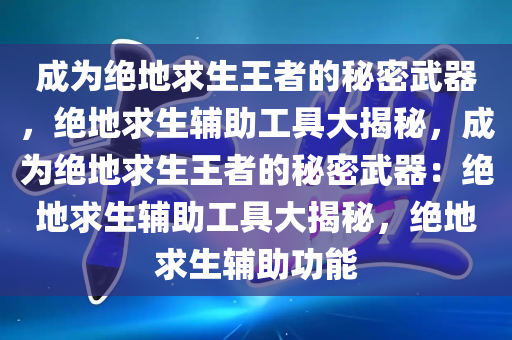 成为绝地求生王者的秘密武器，绝地求生辅助工具大揭秘，成为绝地求生王者的秘密武器：绝地求生辅助工具大揭秘，绝地求生辅助功能