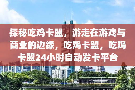 探秘吃鸡卡盟，游走在游戏与商业的边缘，吃鸡卡盟，吃鸡卡盟24小时自动发卡平台