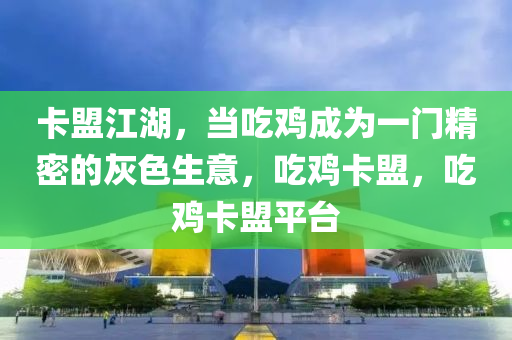 卡盟江湖，当吃鸡成为一门精密的灰色生意，吃鸡卡盟，吃鸡卡盟平台