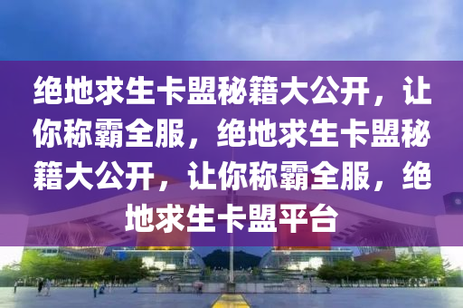 绝地求生卡盟秘籍大公开，让你称霸全服，绝地求生卡盟秘籍大公开，让你称霸全服，绝地求生卡盟平台