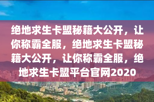 绝地求生卡盟秘籍大公开，让你称霸全服，绝地求生卡盟秘籍大公开，让你称霸全服，绝地求生卡盟平台官网2020