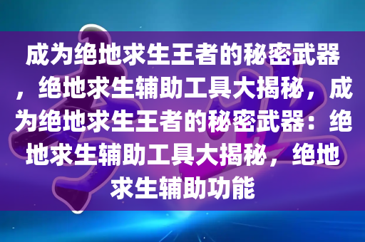 成为绝地求生王者的秘密武器，绝地求生辅助工具大揭秘，成为绝地求生王者的秘密武器：绝地求生辅助工具大揭秘，绝地求生辅助功能