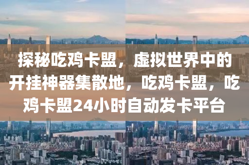 探秘吃鸡卡盟，虚拟世界中的开挂神器集散地，吃鸡卡盟，吃鸡卡盟24小时自动发卡平台
