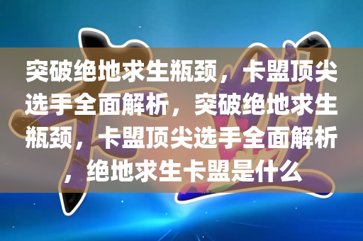 突破绝地求生瓶颈，卡盟顶尖选手全面解析，突破绝地求生瓶颈，卡盟顶尖选手全面解析，绝地求生卡盟是什么