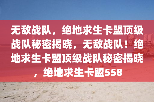 无敌战队，绝地求生卡盟顶级战队秘密揭晓，无敌战队！绝地求生卡盟顶级战队秘密揭晓，绝地求生卡盟558