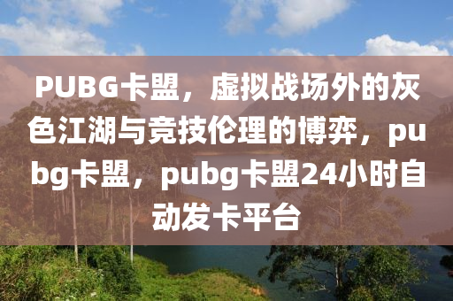 PUBG卡盟，虚拟战场外的灰色江湖与竞技伦理的博弈，pubg卡盟，pubg卡盟24小时自动发卡平台