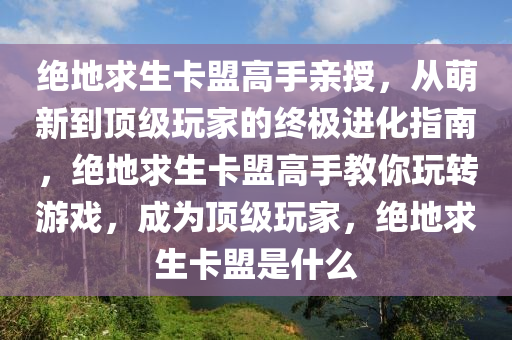绝地求生卡盟高手亲授，从萌新到顶级玩家的终极进化指南，绝地求生卡盟高手教你玩转游戏，成为顶级玩家，绝地求生卡盟是什么