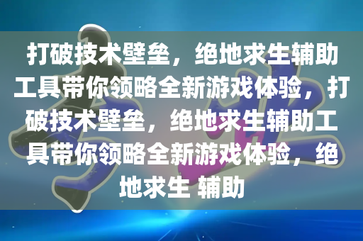 打破技术壁垒，绝地求生辅助工具带你领略全新游戏体验，打破技术壁垒，绝地求生辅助工具带你领略全新游戏体验，绝地求生 辅助