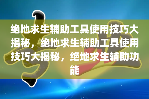 绝地求生辅助工具使用技巧大揭秘，绝地求生辅助工具使用技巧大揭秘，绝地求生辅助功能