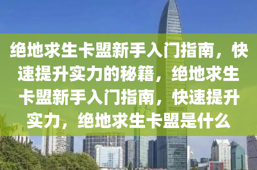 绝地求生卡盟新手入门指南，快速提升实力的秘籍，绝地求生卡盟新手入门指南，快速提升实力，绝地求生卡盟是什么