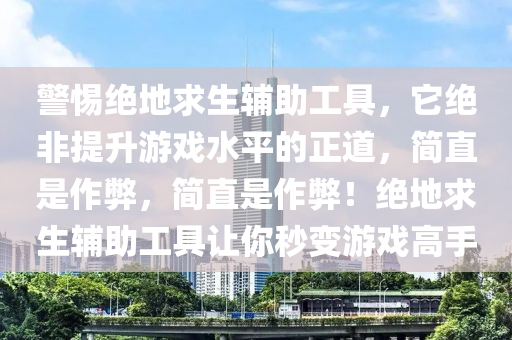 警惕绝地求生辅助工具，它绝非提升游戏水平的正道，简直是作弊，简直是作弊！绝地求生辅助工具让你秒变游戏高手