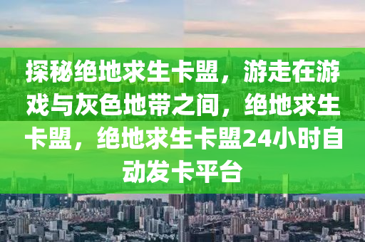 探秘绝地求生卡盟，游走在游戏与灰色地带之间，绝地求生卡盟，绝地求生卡盟24小时自动发卡平台