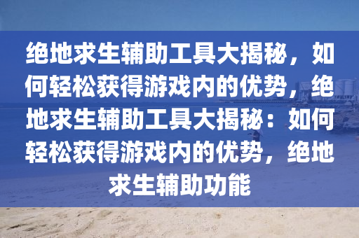 绝地求生辅助工具大揭秘，如何轻松获得游戏内的优势，绝地求生辅助工具大揭秘：如何轻松获得游戏内的优势，绝地求生辅助功能