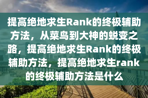 提高绝地求生Rank的终极辅助方法，从菜鸟到大神的蜕变之路，提高绝地求生Rank的终极辅助方法，提高绝地求生rank的终极辅助方法是什么