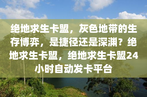 绝地求生卡盟，灰色地带的生存博弈，是捷径还是深渊？绝地求生卡盟，绝地求生卡盟24小时自动发卡平台
