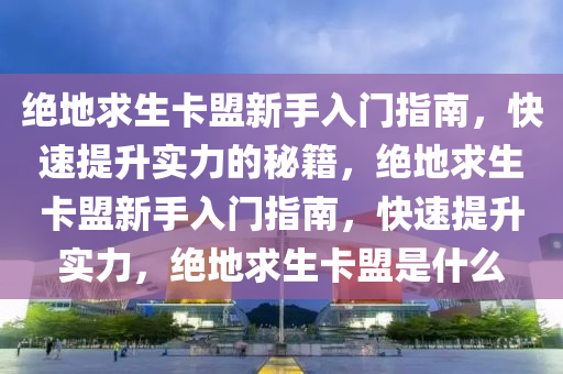 绝地求生卡盟新手入门指南，快速提升实力的秘籍，绝地求生卡盟新手入门指南，快速提升实力，绝地求生卡盟是什么