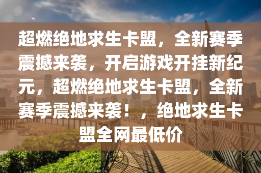 超燃绝地求生卡盟，全新赛季震撼来袭，开启游戏开挂新纪元，超燃绝地求生卡盟，全新赛季震撼来袭！，绝地求生卡盟全网最低价