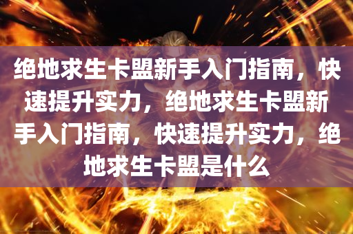 绝地求生卡盟新手入门指南，快速提升实力，绝地求生卡盟新手入门指南，快速提升实力，绝地求生卡盟是什么