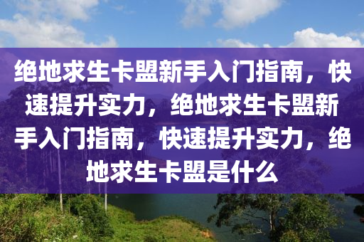 绝地求生卡盟新手入门指南，快速提升实力，绝地求生卡盟新手入门指南，快速提升实力，绝地求生卡盟是什么