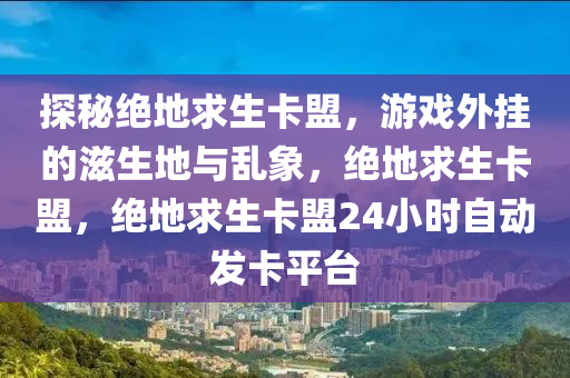 探秘绝地求生卡盟，游戏外挂的滋生地与乱象，绝地求生卡盟，绝地求生卡盟24小时自动发卡平台