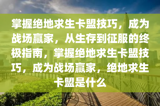 掌握绝地求生卡盟技巧，成为战场赢家，从生存到征服的终极指南，掌握绝地求生卡盟技巧，成为战场赢家，绝地求生卡盟是什么