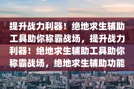 提升战力利器！绝地求生辅助工具助你称霸战场，提升战力利器！绝地求生辅助工具助你称霸战场，绝地求生辅助功能