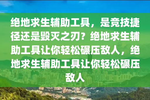 绝地求生辅助工具，是竞技捷径还是毁灭之刃？绝地求生辅助工具让你轻松碾压敌人，绝地求生辅助工具让你轻松碾压敌人