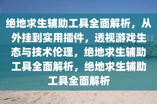 绝地求生辅助工具全面解析，从外挂到实用插件，透视游戏生态与技术伦理，绝地求生辅助工具全面解析，绝地求生辅助工具全面解析