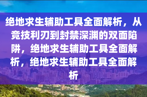 绝地求生辅助工具全面解析，从竞技利刃到封禁深渊的双面陷阱，绝地求生辅助工具全面解析，绝地求生辅助工具全面解析