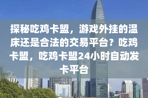 探秘吃鸡卡盟，游戏外挂的温床还是合法的交易平台？吃鸡卡盟，吃鸡卡盟24小时自动发卡平台