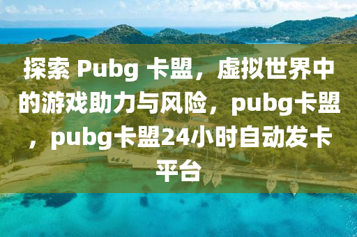 探索 Pubg 卡盟，虚拟世界中的游戏助力与风险，pubg卡盟，pubg卡盟24小时自动发卡平台