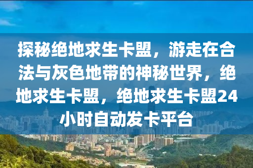 探秘绝地求生卡盟，游走在合法与灰色地带的神秘世界，绝地求生卡盟，绝地求生卡盟24小时自动发卡平台