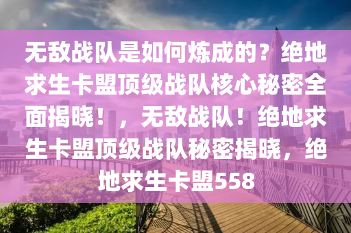 无敌战队是如何炼成的？绝地求生卡盟顶级战队核心秘密全面揭晓！，无敌战队！绝地求生卡盟顶级战队秘密揭晓，绝地求生卡盟558