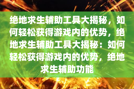 绝地求生辅助工具大揭秘，如何轻松获得游戏内的优势，绝地求生辅助工具大揭秘：如何轻松获得游戏内的优势，绝地求生辅助功能