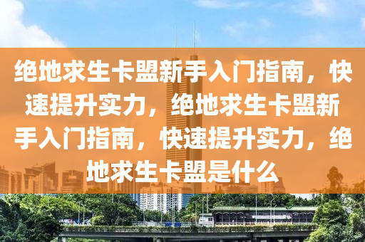 绝地求生卡盟新手入门指南，快速提升实力，绝地求生卡盟新手入门指南，快速提升实力，绝地求生卡盟是什么