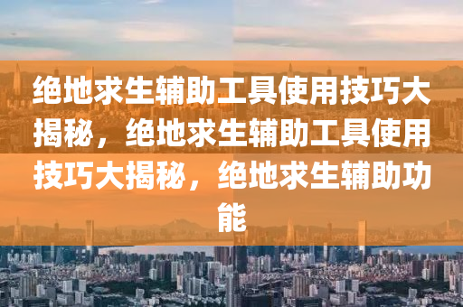 绝地求生辅助工具使用技巧大揭秘，绝地求生辅助工具使用技巧大揭秘，绝地求生辅助功能