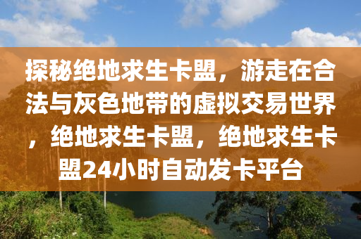 探秘绝地求生卡盟，游走在合法与灰色地带的虚拟交易世界，绝地求生卡盟，绝地求生卡盟24小时自动发卡平台