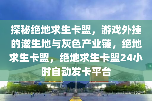 探秘绝地求生卡盟，游戏外挂的滋生地与灰色产业链，绝地求生卡盟，绝地求生卡盟24小时自动发卡平台