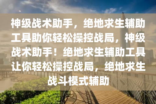 神级战术助手，绝地求生辅助工具助你轻松操控战局，神级战术助手！绝地求生辅助工具让你轻松操控战局，绝地求生战斗模式辅助